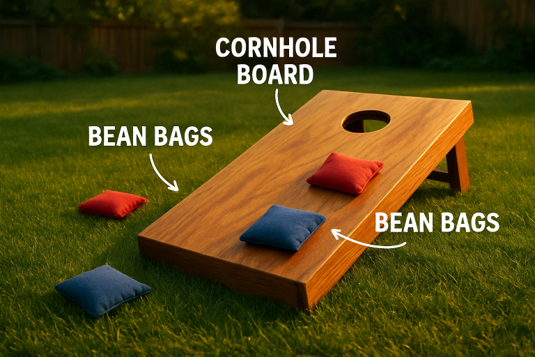 Stained cornhole boards